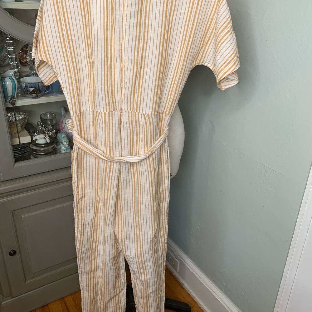 NWT Topshop size 6 linen striped jumpsuit - Picture 4 of 5